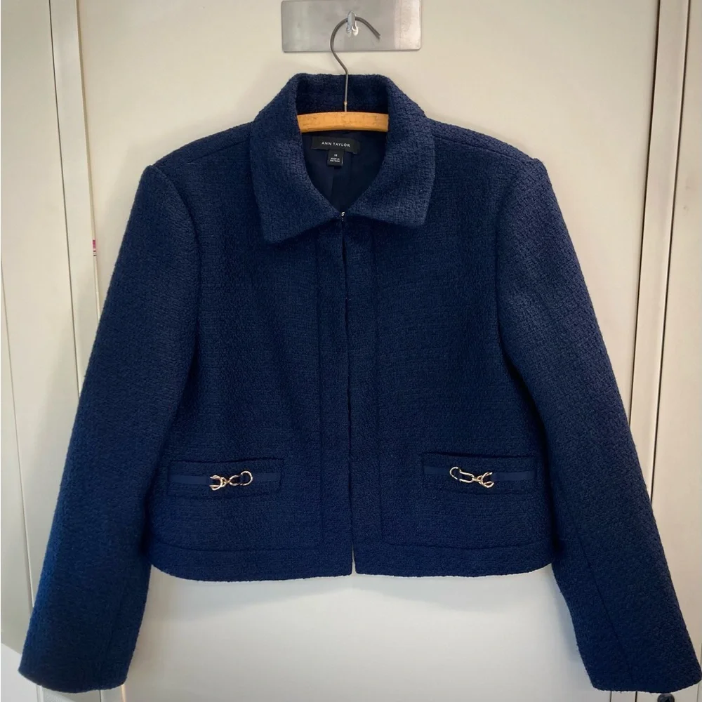 Ann Taylor Blue Topper Jacket - Picture 4 of 10